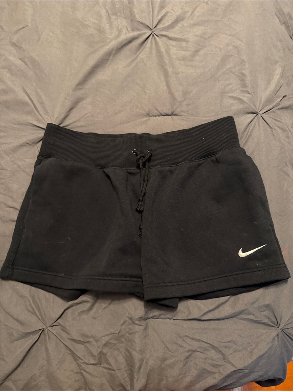 Nike Black Women's Athletic Drawstring Shorts with Swoosh